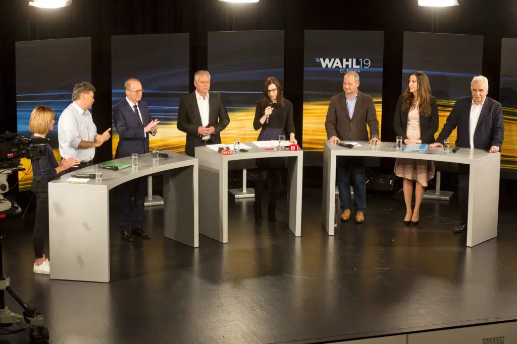 Podiumsdiskussion der EP-Spitzenkandidaten in Rankweil