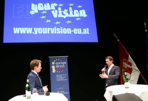 "EU your vision" Wettbewerb mit BM Kurz in Salzburg