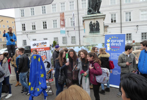 Europatag 2017 Salzburg Tracking Europe Ankunft Battle