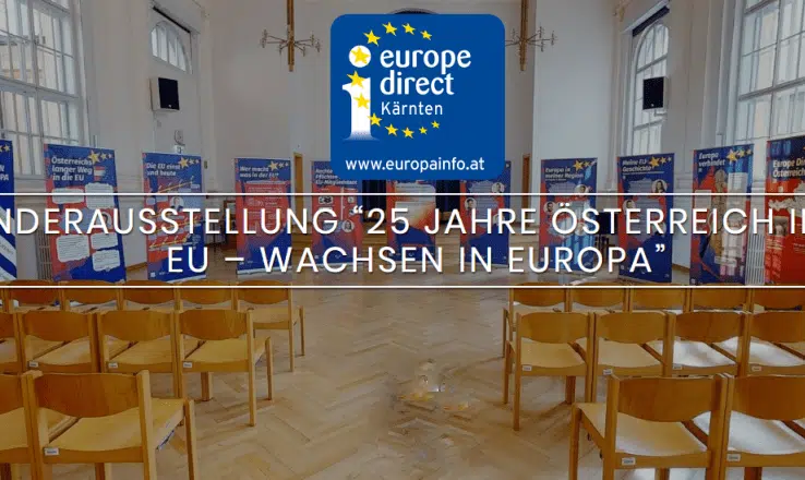 Die EU-Ausstellung "25 Jahre Österreich in der EU - Wachsen in Europa" wird gezeigt.