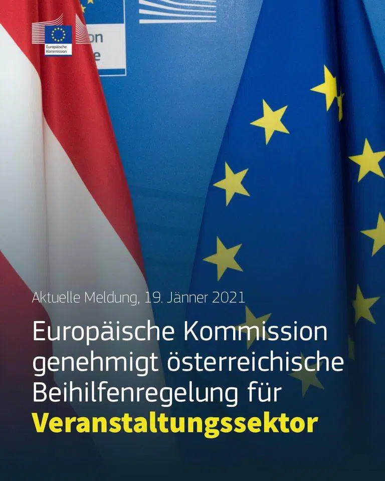 Read more about the article Europäische Kommission genehmigt österreichische Beihilfenregelungen für Veranstaltungssektor