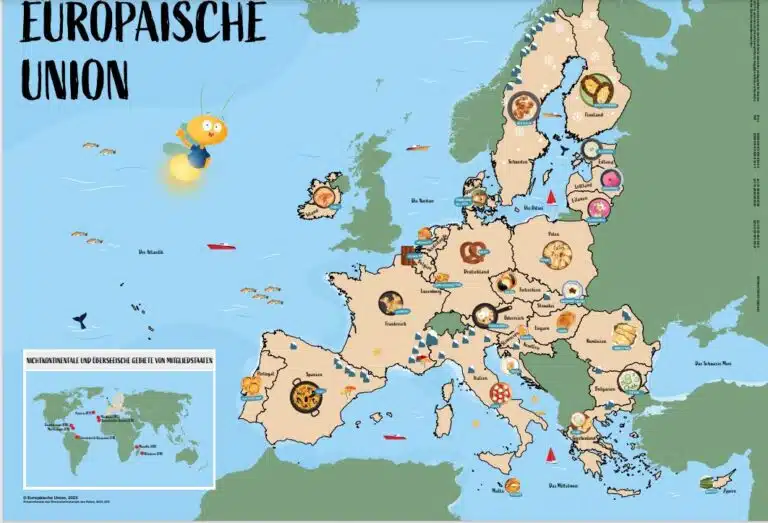 Mehr über den Artikel erfahren Illustrierte Landkarte der Länder der Europäischen Union